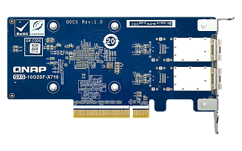 Сетевая карта/ QNAP QXG-10G2SF-X710 LAN Expansion Card, PCIe Gen3 x8, 2 x SFP+ ports (10Gbps/1Gbps)