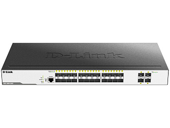 D-Link DGS-3000-28XS/B1A Коммутатор/ Managed L2 Switch 24x1000Base-X SFP, 4x10GBase-X SFP+, CLI, RJ4