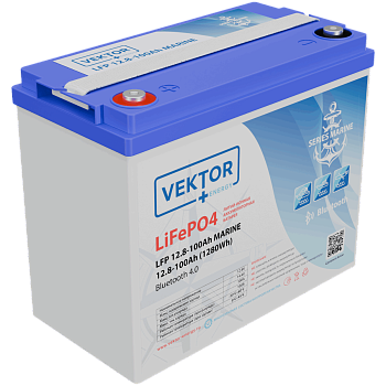 Батарея Vektor Energy серия LFP MARINE, LFP 12.8-100, напряжение 12.8В, емкость 100 Ач, макс. ток ра