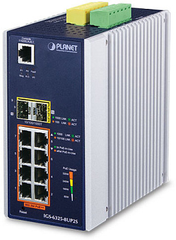 PLANET IGS-6325-8UP2S коммутатор/ PLANET IGS-6325-8UP2S IP30 DIN-rail Industrial L3 8-Port 10/100/10