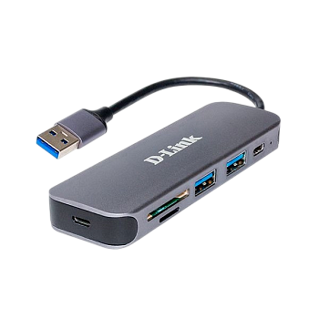 D-Link DUB-1325/A1A Концентратор/ Концентратор USB 3.0, 2xUSB 3.0, 1xUSB-C, слот SD/microSD