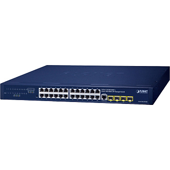 PLANET GS-4210-24T4SR коммутатор/ PLANET GS-4210-24T4SR IPv4/IPv6, 24-Port 10/100/1000T + 4-Port 100