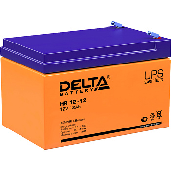 Батарея DELTA серия HR, HR 12-12, напряжение 12В, емкость 12Ач (разряд 20 часов),  макс. ток разряда