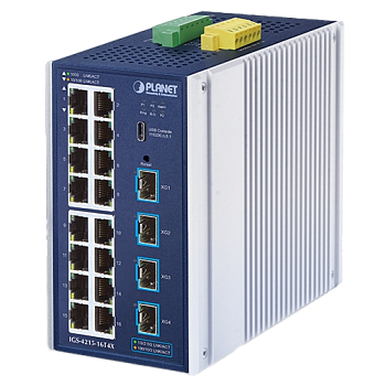 PLANET IGS-4215-16T4X коммутатор/ PLANET IGS-4215-16T4X Industrial L2/L4 16-Port 10/100/1000T + 4-Po