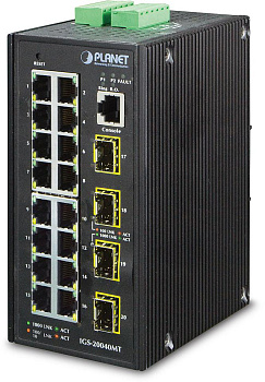 PLANET IGS-20040MT IGS-20040MT индустриальный управляемый коммутатор/ IP30 Industrial 16* 10/100/100