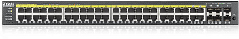 ZYXEL GS2220-50HP-EU0101F Коммутатор/ ZYXEL NebulaFlex Pro GS2220-50HP Hybrid L2 PoE+ Switch, 19 "ra