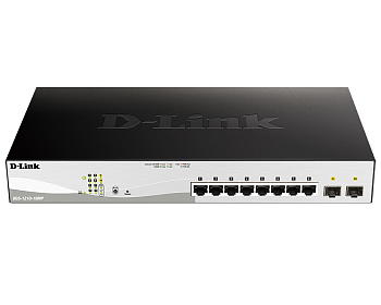 D-Link DGS-1210-10MP/FL2A Коммутатор/ Управляемый L2 PoE-коммутатор, 8x1000Base-T PoE, 2x1000Base-X 