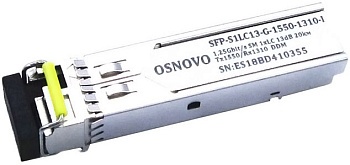OSNOVO SFP-S1LC13-G-1550-1310-I Трансивер/ OSNOVO Оптический гигабитный SFP Модуль промышленный, LC,