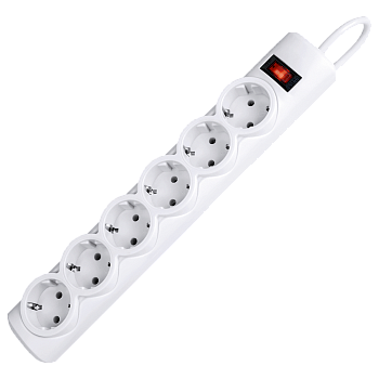 Сетевой фильтр Defender DFS 155 5 м, белый, 6 розеток/ Surge Protector Defender DFS 155 5m, white, 6