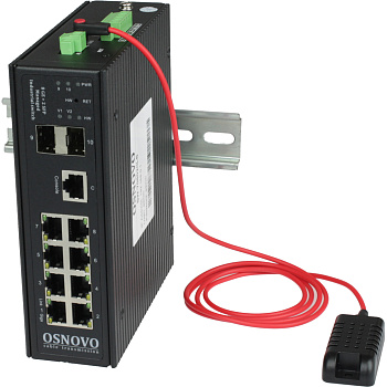 OSNOVO SW-70802/ILS Коммутатор/ OSNOVO Промышленный гигабитный L2+ коммутатор на 10 портов , 8*10/10