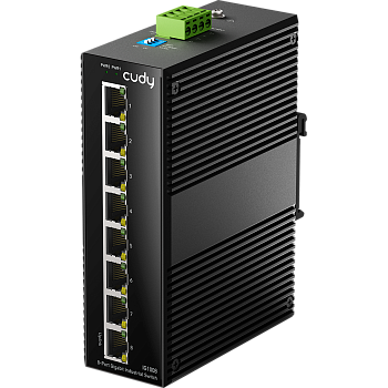 Cudy IG1008 Промышленный коммутатор/ 8-Port Aluminum Industrial Switch, 1000Mbps 8-Port RJ45, Din-ra