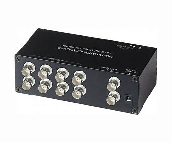SC&T CD108HD Распределитель/ SC&T Распределитель видеосигнала HDCVI/HDTVI/AHD/CVBS, 1 вход - 8 выход