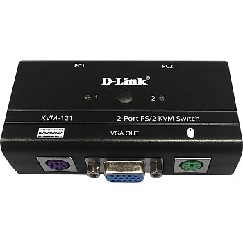 D-Link KVM-121/B1A Коммутатор/ KVM-121 2-port KVM Switch, VGA+PS/2 ports
