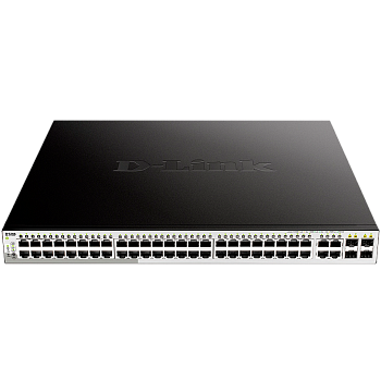 D-Link DGS-1210-52MP/FL1A Коммутатор/ DGS-1210-52MP/FL Managed L2 Switch 48x1000Base-T PoE, 4xCombo 