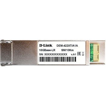 D-Link 422XT/A1A Трансивер/ 422XT XFP Transceiver, 10GBase-LR, Duplex LC, 1310nm, Single-mode, 10KM