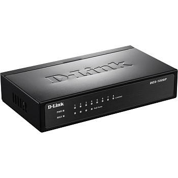 D-Link DES-1008P/C1A Сетевой коммутатор/ DES-1008P/C1A Unmanaged Switch 8x100Base-TX (4x100Base-TX P