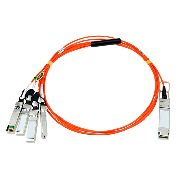 FIBO FT-Q40-4S10-AOC1m Кабель/ FIBO FT-Q40-4S10-AOC1m QSFP+ to 4SFP+ AOC модуль, оптический кабель, 