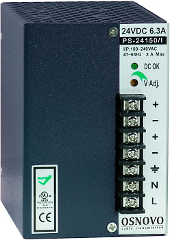 OSNOVO PS-24150/I Блок питания/ OSNOVO Промышленный блок питания. DC24V, 6,3A (150W). Диапазон входн