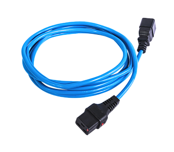 Шнур питания с фиксатором IEC 60320 C19/IEC 60320 C20, 16 А / 250 В (3 х 1,5), длина 1,8 м, синий