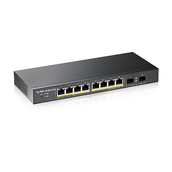 ZYXEL GS1900-10HP-EU0102F Коммутатор/ Smart L2 PoE+ Switch Zyxel GS1900-10HP, 8xGE PoE+, 2xSFP, Desk