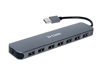 D-Link DUB-H7/E1A Хаб/ DUB-H7 USB2.0 Hub, 7xUSB2.0 with Fast-Charging port