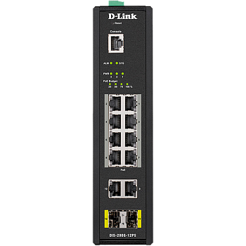 D-Link DIS-200G-12PS/A2A Коммутатор/ DIS-200G-12PS Managed L2 Industrial Switch 10x1000Base-T (8x100