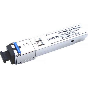 OSNOVO SFP-S1SC13-G-1310-1550-I Трансивер/ OSNOVO Оптический гигабитный SFP Модуль промышленный, SC,