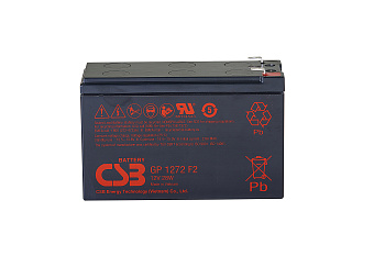 Батарея CSB серия GP, GP1272 (12V28W) , напряжение 12В, емкость 7Ач (разряд 20 часов), емкость 28 Вт