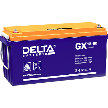 Батарея DELTA серия GX, GX 12-80, напряжение 12В, емкость 80Ач (разряд 20 часов),  макс. ток разряда