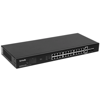 Tenda TEG1128P-24-250W Коммутатор/ Tenda TEG1128P-24-250W Коммутатор неуправляемый PoE, 26x1 Гбит/с,