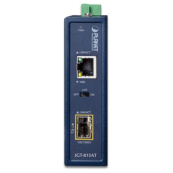 PLANET IGT-815AT медиа конвертер/ PLANET IGT-815AT IP30 Compact size Industrial 100/1000BASE-X SFP t