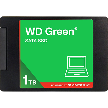 WD SSD Green, 1.0TB, 2.5" 7mm, SATA3, QLC, R/W 545/385MB/s, IOPs н.д./н.д., TBW н.д., DWPD н.д. (12 