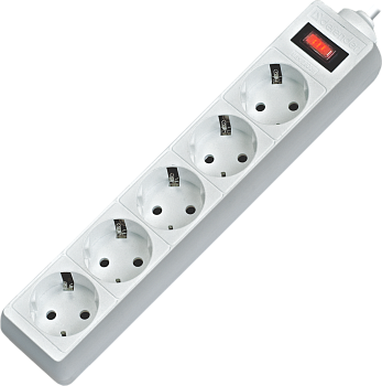 Сетевой фильтр Defender ES 5 5 м, белый, 5 розеток/ Surge Protector Defender ES 5 5m, white, 5 outle