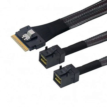 Кабель/ SAS SFF-8654 8i to 2xHDminiSAS SFF-8643 Cable,0.8m(SAS 4.0)