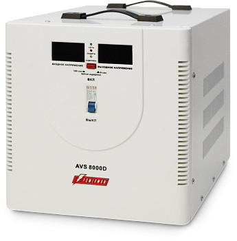 Стабилизатор POWERMAN AVS 8000D, ступенчатый регулятор, цифровые индикаторы уровней напряжения, 8000