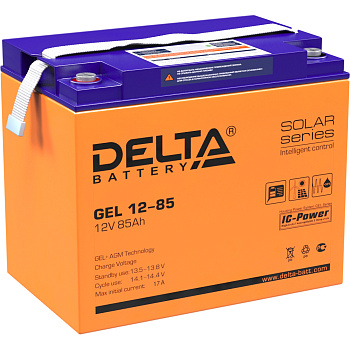 Батарея DELTA серия GEL, GEL 12-85, напряжение 12В, емкость 85Ач (разряд 10 часов),  макс. ток разря