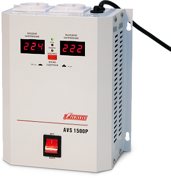 Стабилизатор POWERMAN AVS 1500P, ступенчатый регулятор, цифровые индикаторы уровней напряжения, 1500