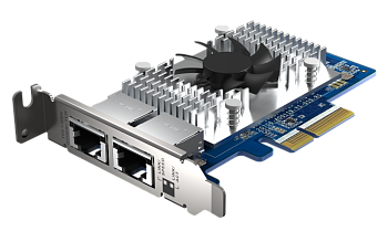 Сетевая карта/ QNAP QXG-10G2T-X710 LAN Expansion Card, PCIe Gen3 x4, Two 10GbE (10G / 5G / 2.5G / 1G