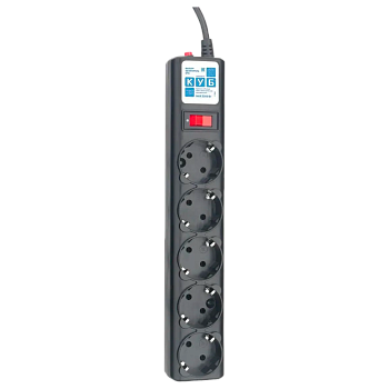Фильтр-удлинитель Power Cube 3м д/подкл. к UPS(C14) 5 роз., 10А черный/граффит/ Surge protector Powe