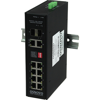 OSNOVO SW-80822/IR Коммутатор/ OSNOVO Промышленный  гигабитный PoE коммутатор на 10 портов. Порты: 8