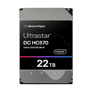 Жесткий диск/ HDD WD SATA Server 22Tb Ultrastar DC HC570 7200 6Gb/s 512MB 1 year warranty (replaceme