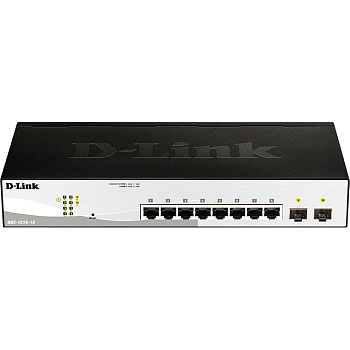 D-Link DGS-1210-10/FL1A Коммутатор/ DGS-1210-10/FL Managed L2 Switch 8x1000Base-T, 2x1000Base-X SFP,