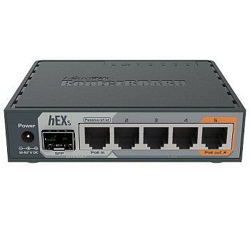 Mikrotik RB760iGS Маршрутизатор/ hEX S 5x Gigabit Ethernet, SFP, Dual Core 880MHz CPU, 256MB RAM, US