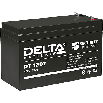 Батарея DELTA серия DT, DT 1207, напряжение 12В, емкость 7Ач (разряд 20 часов),  макс. ток разряда (