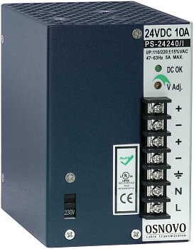 OSNOVO PS-24240/I Блок питания/ OSNOVO Промышленный блок питания. DC24V, 10A (240W). Диапазон входны