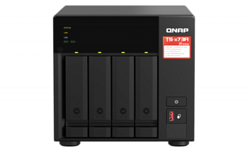 Сетевое хранилище без дисков/ SMB QNAP TS-473A-8G NAS, 4-tray w/o HDD, 2xM.2 SSD Slot. Quad-сore AMD
